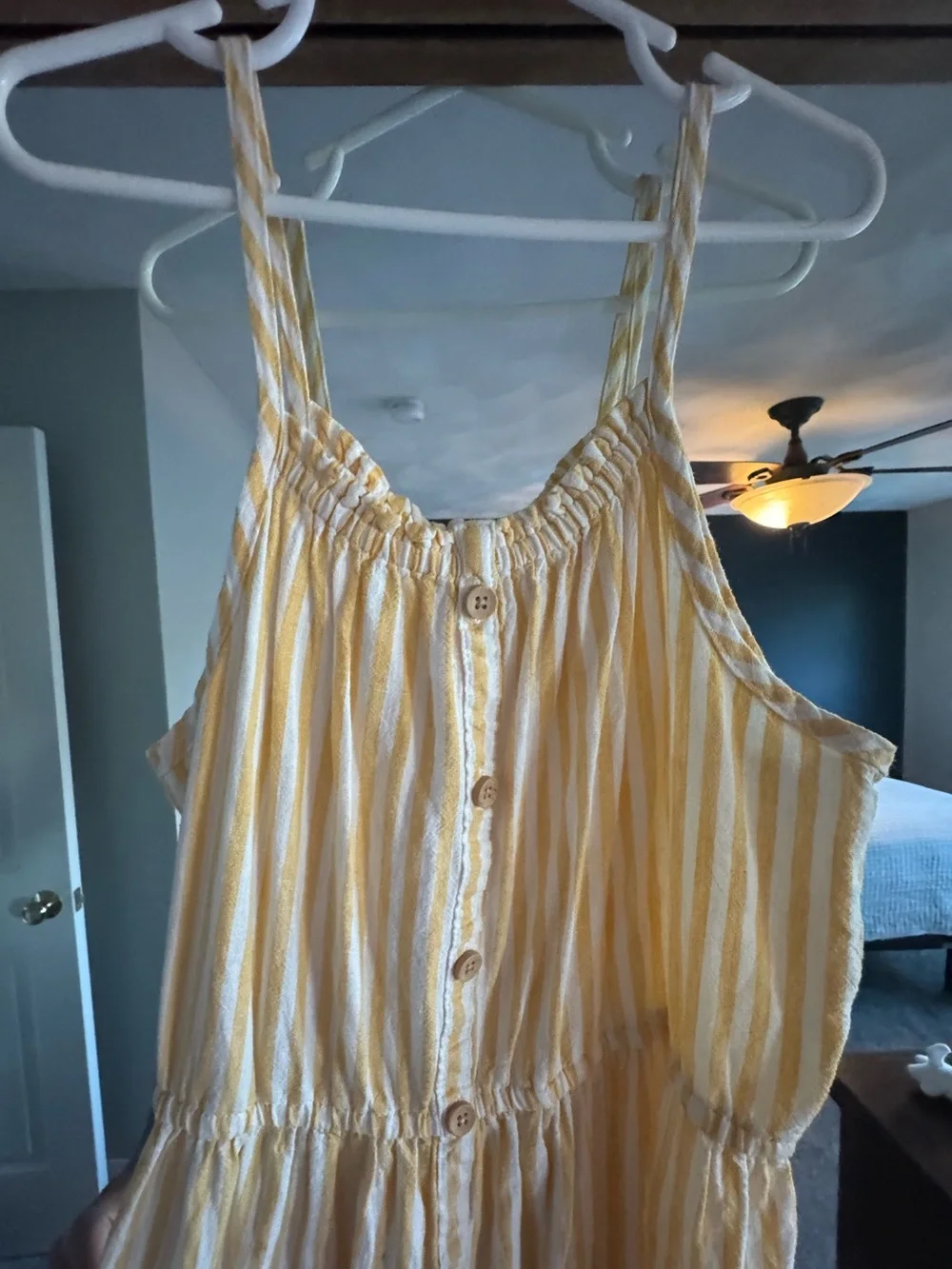 Girl’s Yellow Stripe Button-Front Sundress - size 8